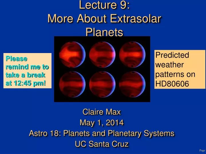 lecture 9 more about extrasolar planets