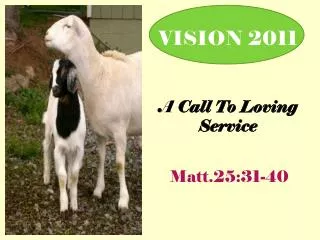 VISION 2011 A Call To Loving Service