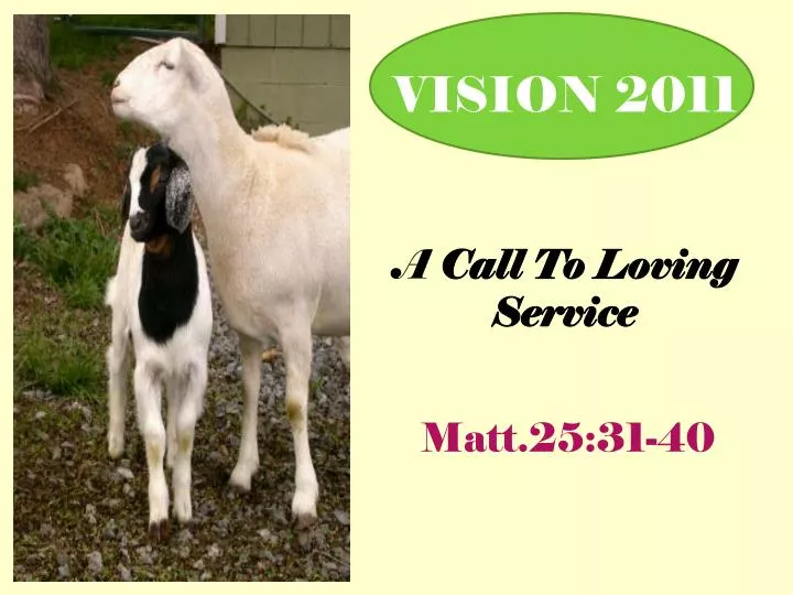 vision 2011 a call to loving service