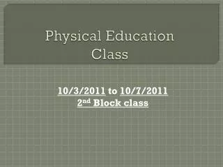 Physical Education Class