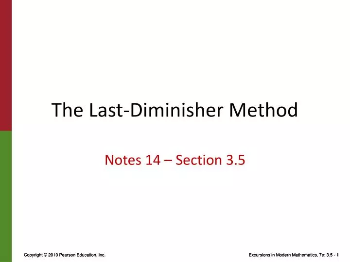 the last diminisher method