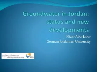 Groundwater in Jordan: status and new developments