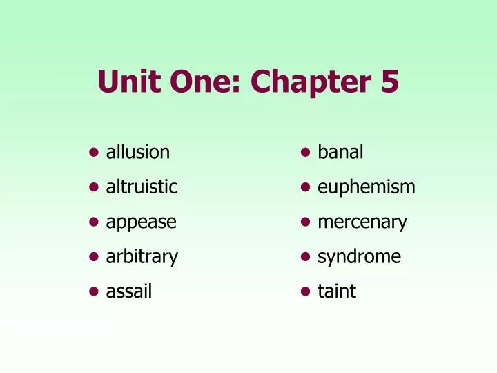 unit one chapter 5