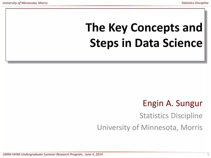the key concepts and steps in data science
