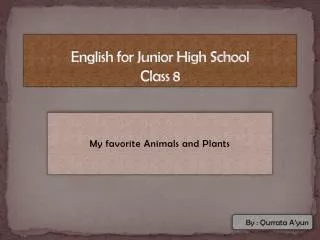 English for Junior High School Class 8