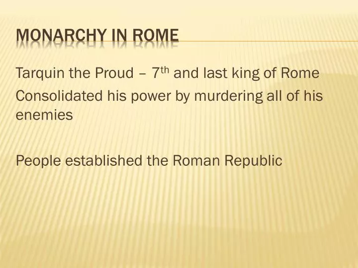 monarchy in rome