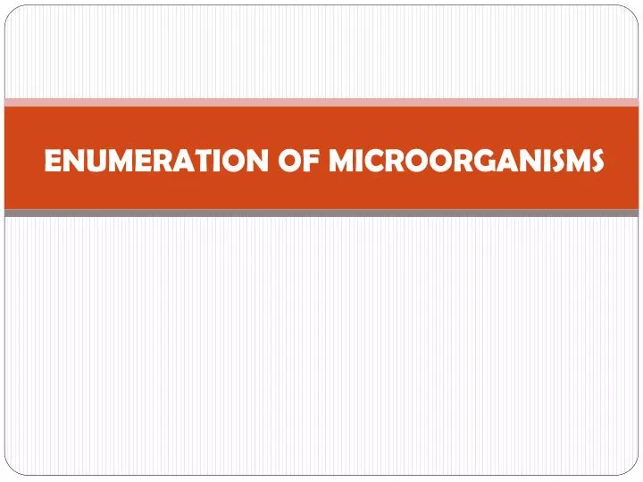 enumeration of microorganisms