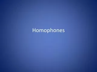 homophones
