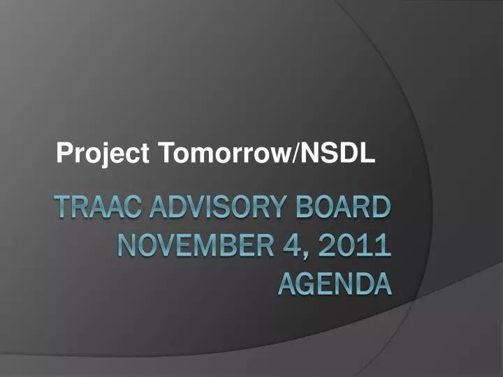 traac advisory board november 4 2011 agenda