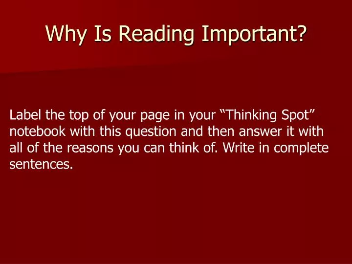 why is reading important