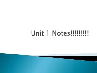 Unit 1 Notes!!!!!!!!!