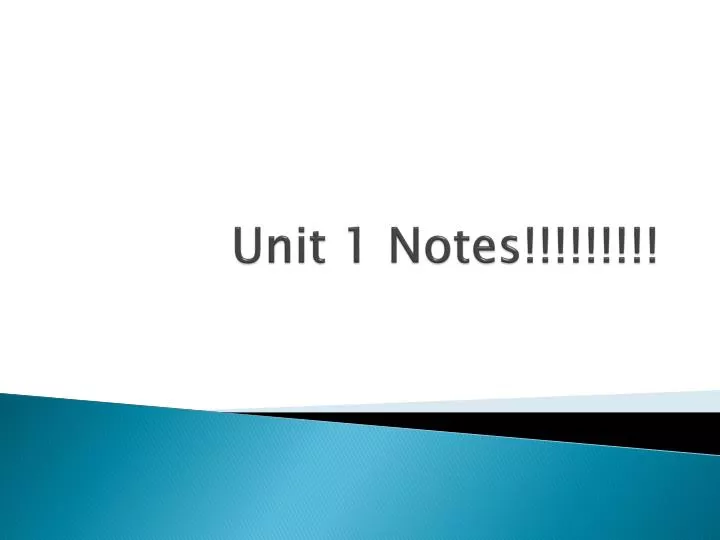 unit 1 notes