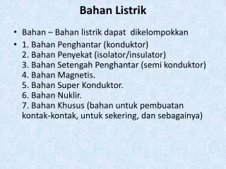 Bahan Listrik