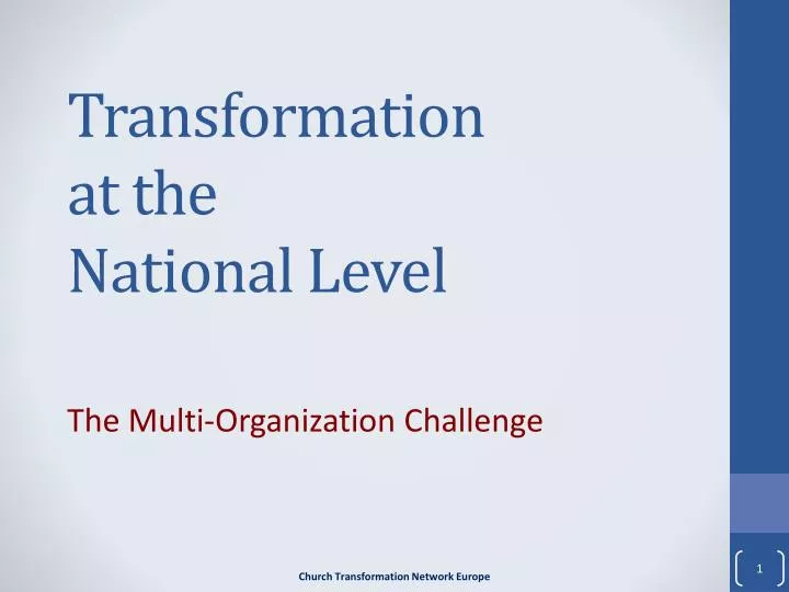 transformation at the national level