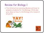 Review for Biology 1