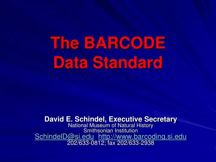 the barcode data standard