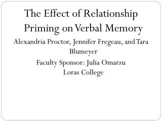 The Effect of Relationship Priming on Verbal Memory