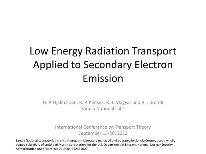 low energy radiation transport applied to secondary electron emission
