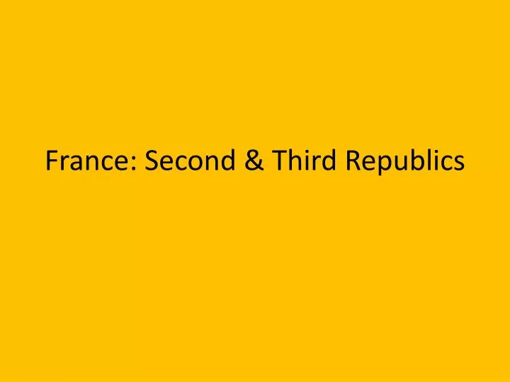 france second third republics