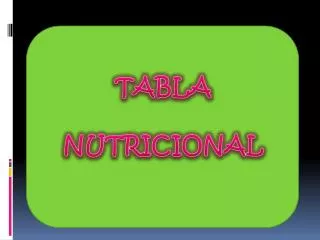 tabla nutricional