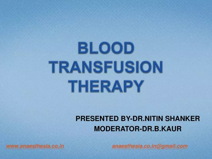 blood transfusion therapy