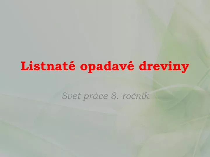 listnat opadav dreviny