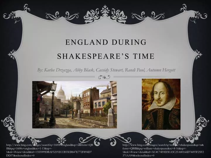 england during shakespeare s time