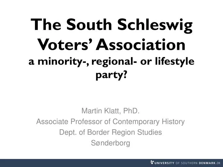 the south schleswig voters association a minority regional or lifestyle party
