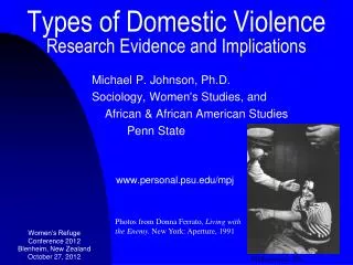 Types of Domestic Violence Research Evidence and Implications