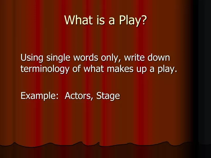 what is a play