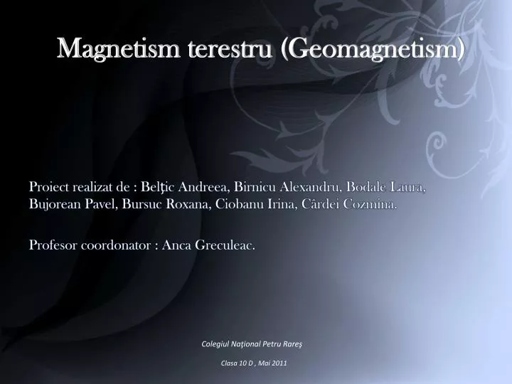 magnetism terestru geomagnetism