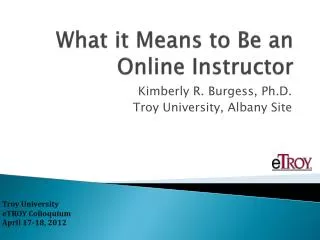 What it Means to Be an Online Instructor