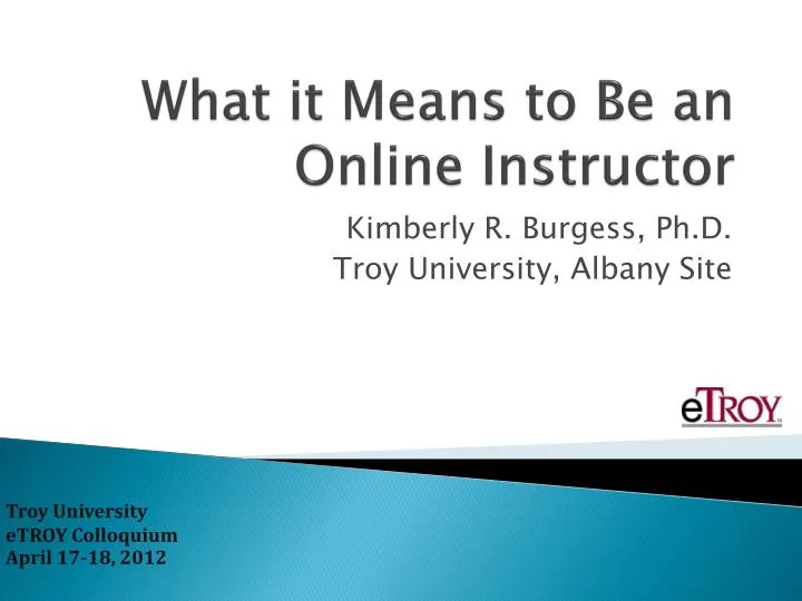 what it means to be an online instructor