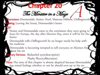 Chapter 20 The Minister in a Maze