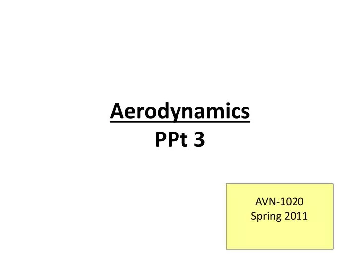 aerodynamics ppt 3