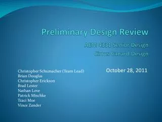 Preliminary Design Review AEM 4331 Senior Design Cirrus Canard Design