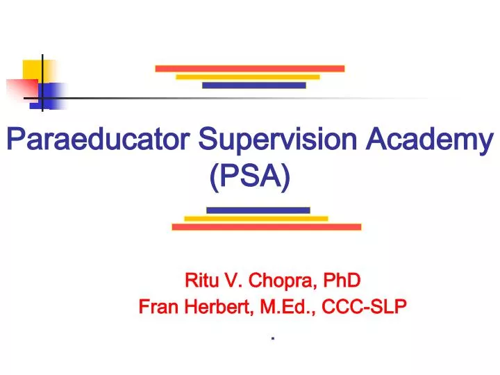 paraeducator supervision academy psa