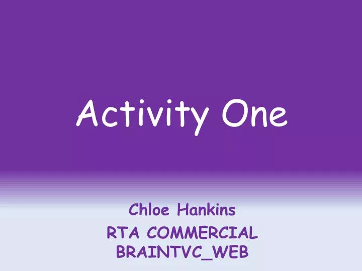activity one