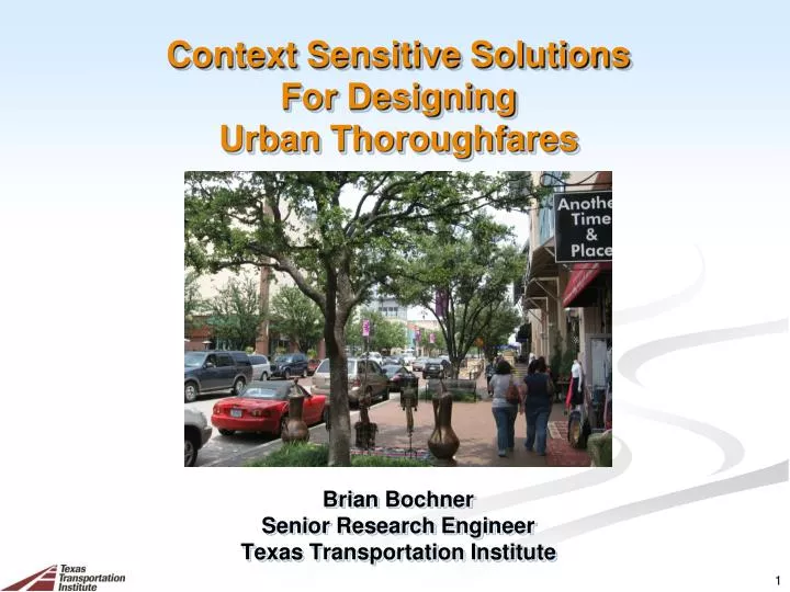context sensitive solutions for designing urban thoroughfares