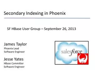 Secondary Indexing in Phoenix