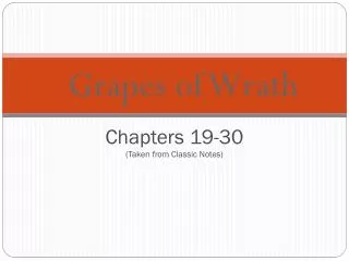 Chapters 19-30 (Taken from Classic Notes)