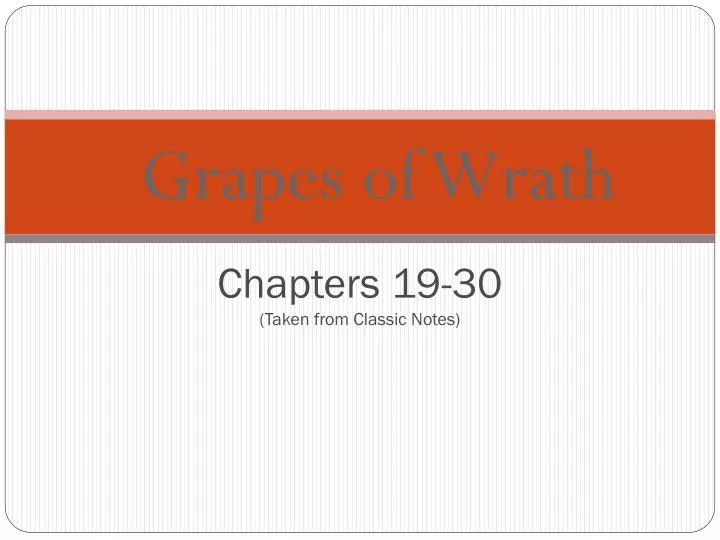 chapters 19 30 taken from classic notes
