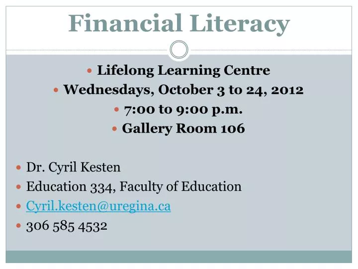 financial literacy