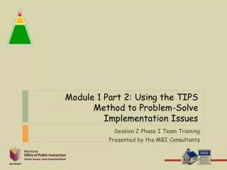 Module 1 Part 2: Using the TIPS Method to Problem-Solve Implementation Issues