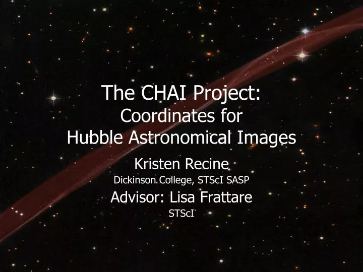 the chai project coordinates for hubble astronomical images