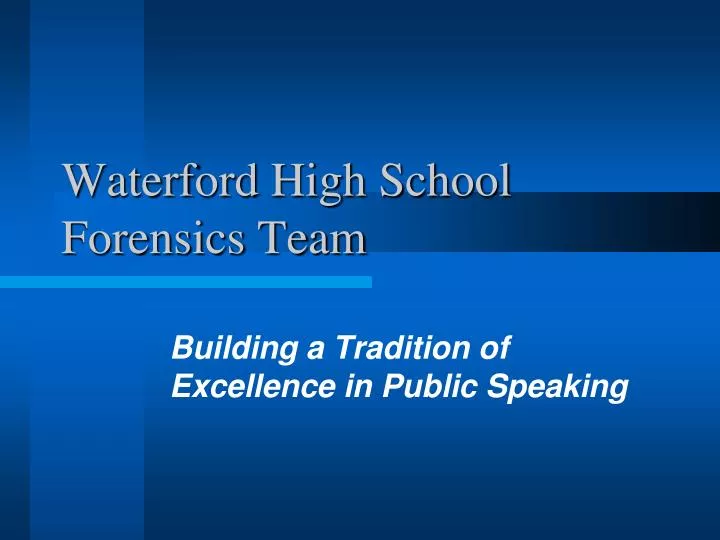 waterford high school forensics team
