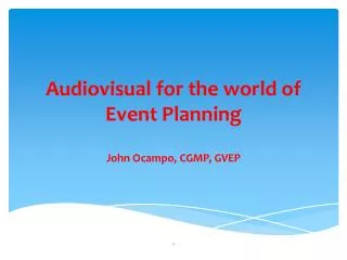 Audiovisual for the world of Event Planning