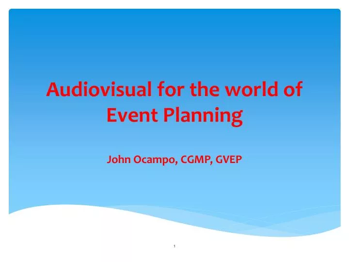 audiovisual for the world of event planning