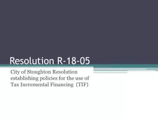 Resolution R-18-05