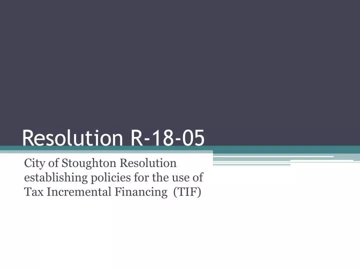 resolution r 18 05